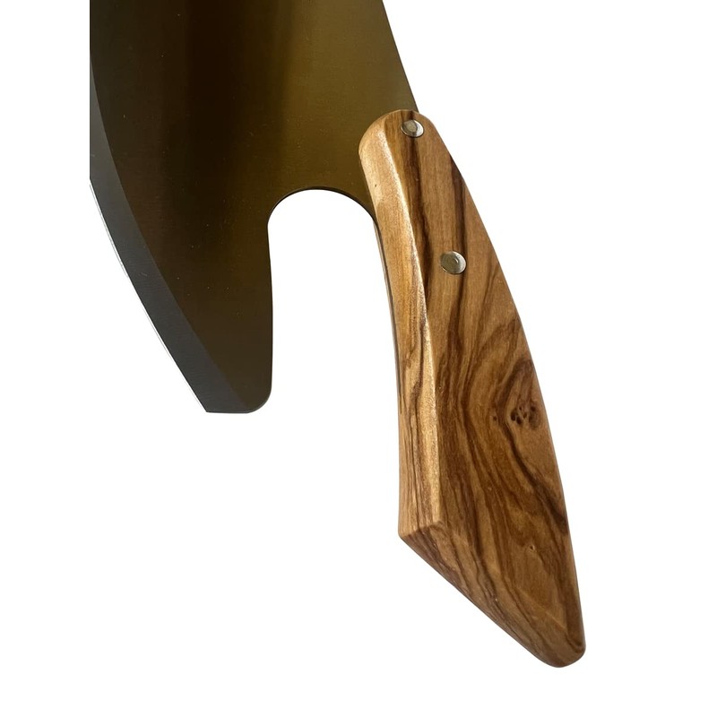 Roger Orfevre Pizza Cutter Stainless Steel Rocker Ulu Knife, Razor