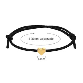 Xinstroe Pack of 10 Heart Friendship Bracelets, Heart Rope Bracelets, Filigree Heart Bracelet, Adjustable Size Heart Bracelet for Women and Girls, Nylon rope