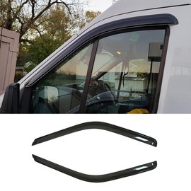 STARTSHIP 92676 Side Window Visors Wind Vent Deflector,2pcs Outside Mount Tape-On Dark Smoke Nice Sun Rain Guards Set for 2014-2024 Ford Transit