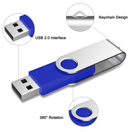 Aiibe 10 Pack 64GB USB Flash Drive 64 GB Flash Drive 64G USB 2.0 Memory Stick Thumb Drive Data Storage Jump Drives 64GB Zip Drives Wholesale/Lot/Bulk (10 Pack, 64GB, Blue)