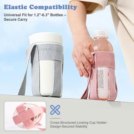 WALLFID Water bottle holder with carrying strap, premium compatibility for 10 to 40 ounce bottles, child-friendly design, compatible with Contigo and Zak, and more - perfect for hiking (grey, 2