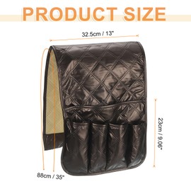 sourcing map 1 Pcs Recliner Armchair Caddy, Couch Armrest Organizer with 5 Pockets for Bedside Sofa Remote Control Holder Magazine Phone Book Glasses (Brown, 35"x13")