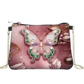 SHEGZHUC Diamond Painting Bag Diamond Painting Butterfly Diamond Painting Diamond Art Painting Carry Bag Fabric Bag Cosmetic Bag Purses Handbag for Girls Women Craft Set Gift