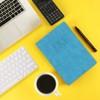 2022 A5 Diary Book with Tabs Soft Leather Blue Cover