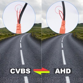 CAMECHO [AHD+CVBS] Bus Truck Vehicle Backup Cameras Wide View Angle IR Night Vision, Waterproof Reverse Camera with 4 Pin Aviation Connector for RV Camper/Truck/Trailer/Van (Without Guide Line)