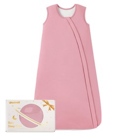 Unnivoll Rayon Made from Bamboo Baby Sleep Sack 6-12 Months 1.0 Tog Baby Wearable Blanket Super Soft Sleeping Sack with 2-Way Zipper for Infant Newborn - Medium Pink
