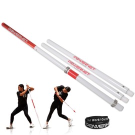 PowerNet Combo PVC/Click Stick Softball & Baseball Swing Trainer, Interchangeable Baseball Hitting Trainer, PVC Training Bat for Drills, Bat Speed Training Equipment