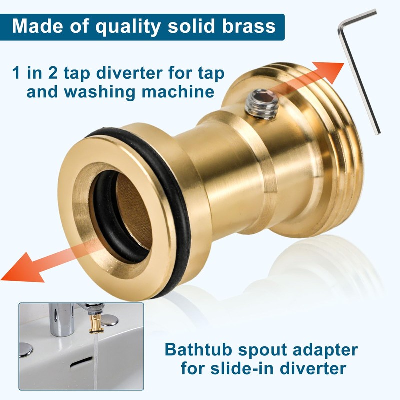 lasuroa Brass Tub Spout Adapter, RP33794 Slip-On Diverter Repair Kit