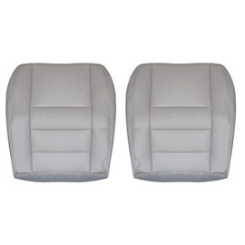 Priprilod Leather Gray Super Duty Lariat Driver & Passenger Side Bottom Replacement Seat Cover Compatible with Ford F250 F350 2002 2003 2004 2005 2006 2007