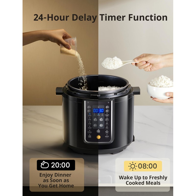COMFEE’ 9-in-1 Electric Pressure Cooker, 14 Presets Instant Multi Slow
