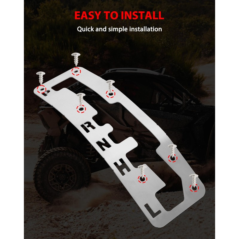 SLUORIMOD Gloss Stainless Steel Shifter Plate for Can-Am Maverick X3