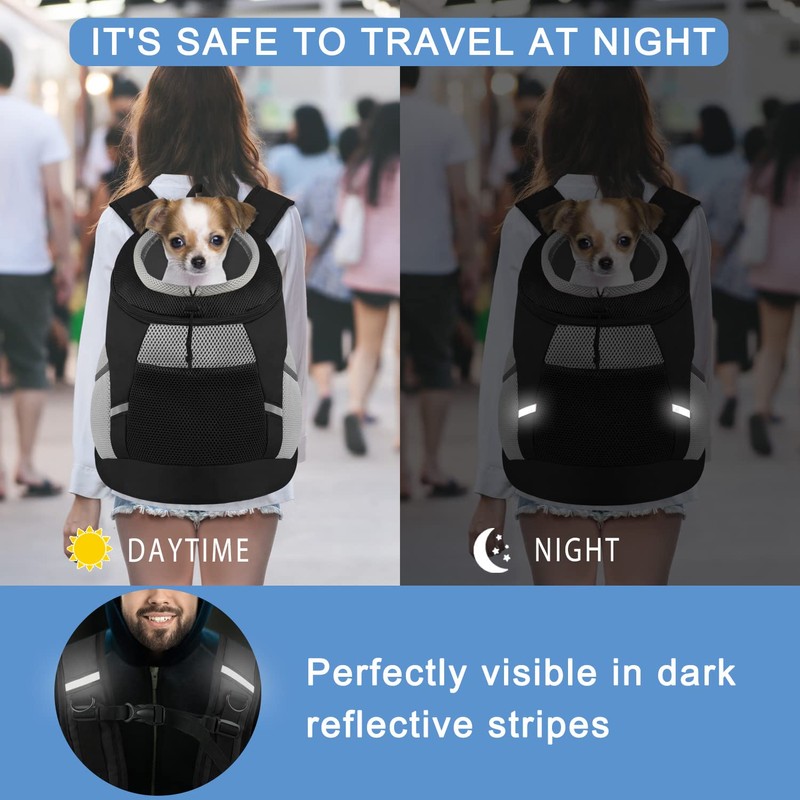 Dog Carrier Backpack Pet Puppy Carrier Front Pack Breathable Head