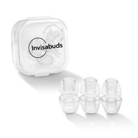 Invisabuds Clear Ear Plugs for Noise Reduction – Super Soft, Reusable Hearing Protection in Flexible Silicone for Concerts, Noise Sensitivity - 4 Ear Tips in XS/S/M/L – Around 26dB Noise Reducing