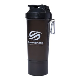 SmartShake Slim Black 16.9 fl oz (500 ml) Multi-Functional Protein Shaker