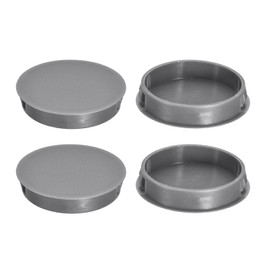 uxcell 4Pcs 50mm(2") Nylon Hole Plugs, Flush Type Panel Round Snap in Fastener Knockout Locking Plugs for Furniture Insert End Caps Panels, Gray