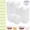 Blushtier 50 Set Double Compartment Condiment Containers with Lids Spoons