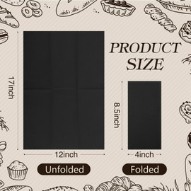 Qilery 50 Servilletas de Cena Desechables con Sensación de Lino Servilleta de Papel Decorativa Similar a Tela Toallas de Mano de Papel de Colores de 17 x 12 Pulgadas Suave y Absorbente (Negro)