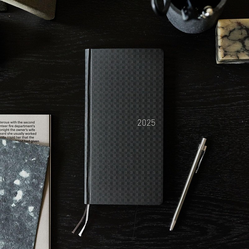 Almost Daily Notebook, 2025 Weeks Paper Series, Black Gingham, Starts