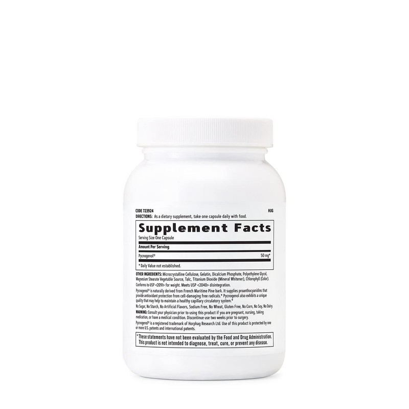 GNC Pycnogenol 50mg, Maintains Circulatory Health, 120 Capsules