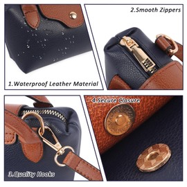 Srvillg Leather Crossbody Bag for Women, Ladies Leather Handbags, Mini Tote Crossbody Bag, with Adjustable Wide Strap for Ladies Girls Travel Shopping Work Daily Use (blue)