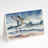 Caroline's Treasures Sanderling Racing the Tide Greeting Cards Pack of