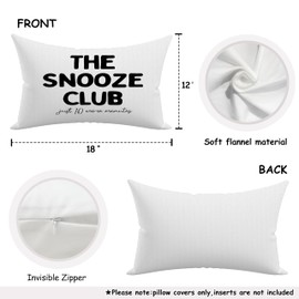 XUISWELL The Snooze Club 12x20 Pillow Cover, Trendy Accent Decorative Throw Pillows Cover for Bed Bedroom Decor