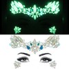 6Pcs Luminous Rhinestones Face Temporary Tattoos Glitter Festival Face Stickers