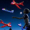 NUOBESTY Large Throwing Foam Plane LED Light Aeroplane Toy Glider