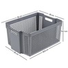 Gitany 2 Pack Plastic Stackable Basket, Large Storage Basket, Grey