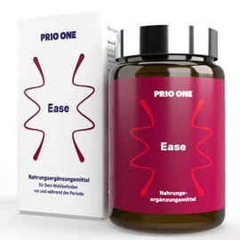 Prio One Ease PMS Capsules Pack of 60 Vegan High Dose Vitamin Combination Preparation Agent for PMS Discomfort and Period Pain Dietary Supplement Women Vitamins Period Pain Relieve