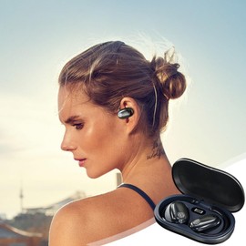Running Earbuds | Wireless Headphones with Earhooks | Noise Canceling Water Resistant Running Headphones for Workout, Gym