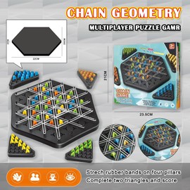 POPOYU Chain Triangle Chess Game,Funny Chain Triggles Board Game,Interactive Peg Game Triangle Chess Board Game,Brain Teaser Strategy Game Toy for Kids Boys Christmas Birthday Gifts Family Party Game