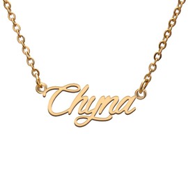 Chyna Name Tag Necklaces for Her His Friends Familys Relationship Memory Jewelry Gift