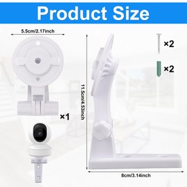 Camera Wall Mount Compatible with Reolink E1 / E1 Pro, White Camera Wall Bracket Adjustable Ceiling Camera Mount for Mercury TPLINK