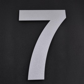 BetLight 12 Inch High House Numbers for Outside - Silver Stainless Steel Rustproof Floating Mounting Home Address Numbers/Number 7