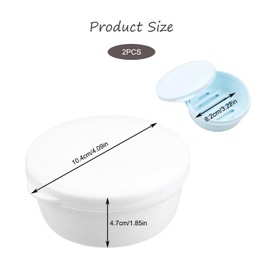Rumyve2 pcs Travel Soap Box, Portable Shower with Lid Waterproof Self-draining Round Soap Box, for Home,Travel,Camping,Gym