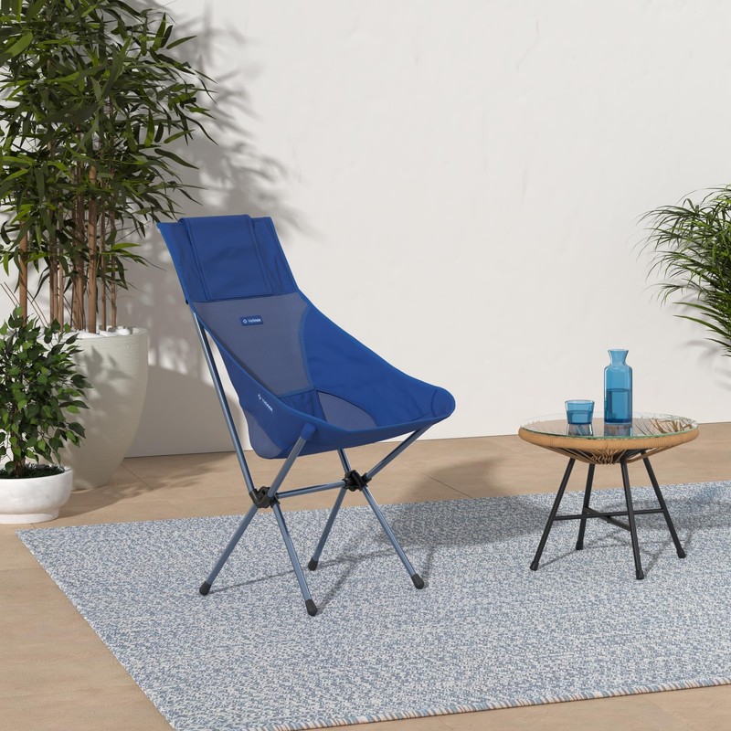 Helinox Sunset Chair Lightweight, High-Back, Compact, Collapsible Camping Chair, Blue