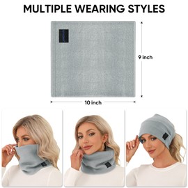 TICONN Neck Gaiter Face Cover Scarf, Breathable Sun & Wind-proof for Skiing Fishing Hiking Cycling (Fleece, Chiseled Stone-2pk)