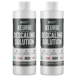 Essential Values Compatible with Keurig Descaling Solution - Specially Formulated for Keurig Descaler - Espresso Machine, Coffee Pot Cleaner - 12 Month Supply 2-Pack