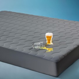 Sonive waterproof mattress topper single bed, cooling single mattress protector with Nanotex, Breathable Bed Mattress Cover 90x190cm, Quilted Topper, Soft & Noiseless, Deep Pocket 38cm, Drak Grey