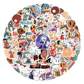 110pcs Cute Hilda Stickers, Cartoon Adventure Stickers Packs for Kids Teens, Vinyl Waterproof Hilda Decals for Water Bottles Laptop Scrapbook Notebook Bike Skateboard Luggage Guitar