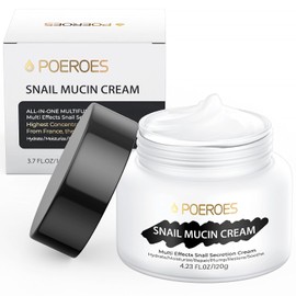 POEROES Crema hidratante facial con mucina de caracol al 99,3% de 4,23 onzas líquidas Crema hidratante facial de uso diario para pieles secas y sensibles Loción facial con tendencia al acné