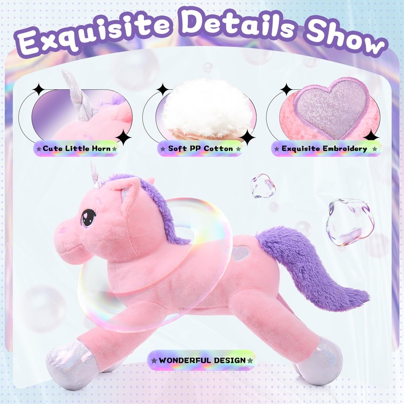 Lanmore 43" Big Unicorn Stuffed Animal Plush Toy, Giant Animal