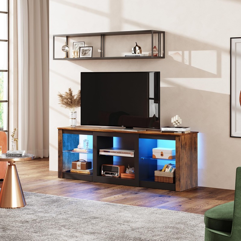 WLIVE LED TV Stand for 65-Inch TV, 58-Inch Entertainment Center