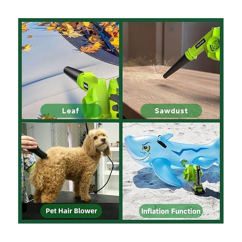 PULITUO Cordless Leaf Blower with 4.0Ah Battery and Charger Lightweight