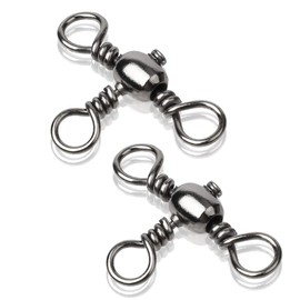 AMYSPORTS Stainless 3way Swivel Fishing crossline swivels 3 Way rigs Saltwater Freshwater Drifting trolling Fishing Tackle Connector for Spoons Minnow baits 25pcs 106lbs