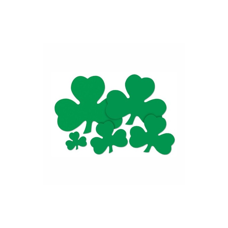 Beistle 33760-12 36-Pack Decorative Printed Shamrock Cutouts, 12-Inch