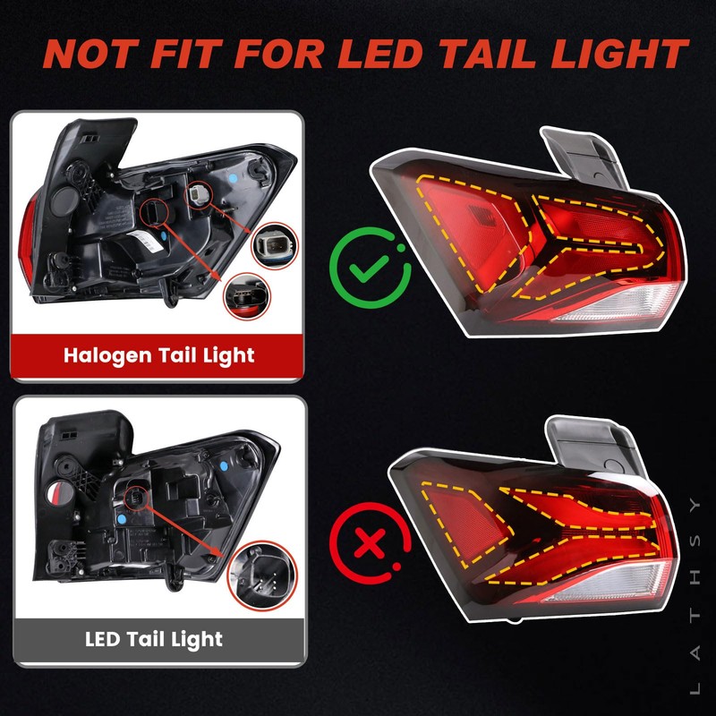 Lathsy Halogen Type Tail Light Outer Compatible with 2022 2023