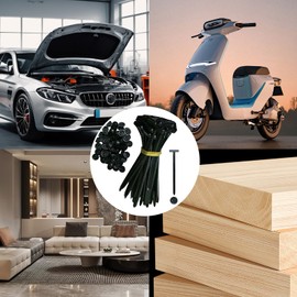 NEW Nylon Universal Cable Ties, Heavy Duty Self-Locking Zip Ties, UV Resistant, Universal Fasteners (100 pcs)