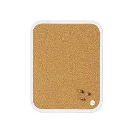 Bi-Silque CLK0 10101 EASY Cork Board Plastic Frame – 216 x 279 mm – White Frame